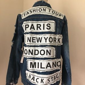 Distressed Denim Jacket oversized